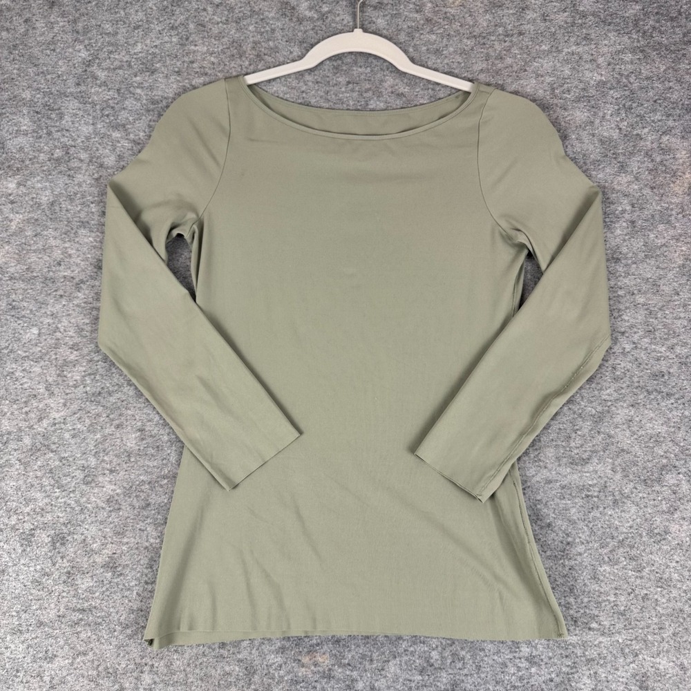 Nike Yoga Luxe Dri Fit Infinalon Long Sleeve Training Top Army Green Womens XS
